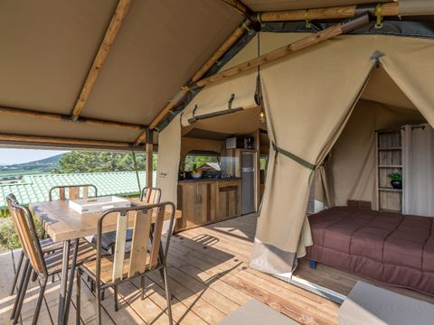 TENTE TOILE ET BOIS 4 personnes - Lodge Pinède 2 chambres