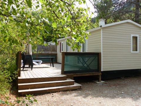 MOBILHOME 6 personnes - Premium Riviera 28m² proximité rivière- 2 chambres + Terrasse avec parasol 