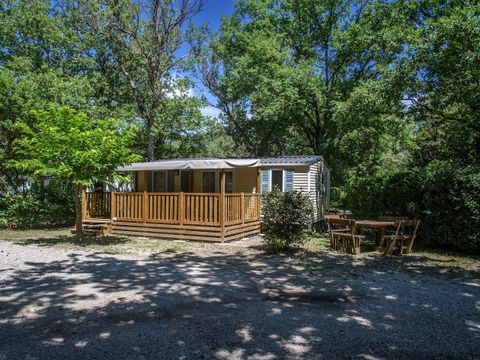 MOBILHOME 6 personnes - Mobil-Home Confort Relax Clim 33m² (3ch-6pers) + Terrasse couverte + Clim - Tarif 1 à 6 pers. 6 pers