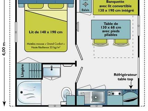 MOBILHOME 2 personnes - MH1 SWING 16 m²