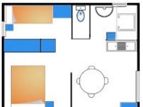 Chalet 4 personnes - Arbre : - 2 chambres - TV