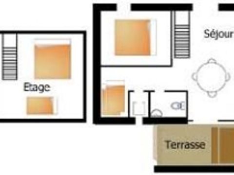 Chalet 6/7 personnes - Champignon : - 3 chambres - TV
