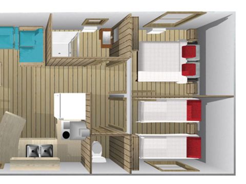 Tente en toile et en bois 4 personnes - EcoLodge 4 PL