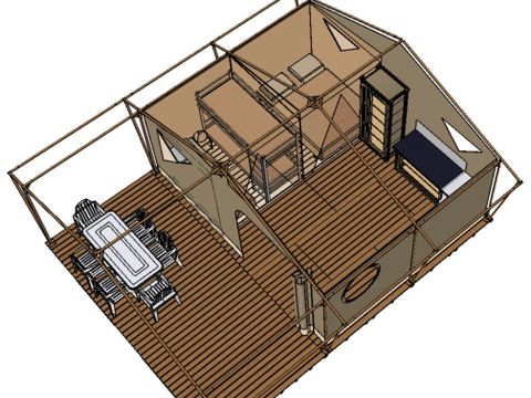 TENTE TOILE ET BOIS 4 personnes - CANADA sans sanitaires