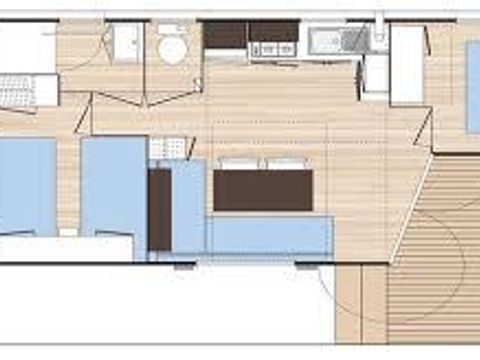 MOBILHOME 4 personnes - Mobil-Home - PRIVILEGE - 2 chambres - TV - avec terrasse