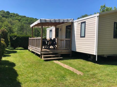 MOBILHOME 6 personnes - PRIVILEGE - 3 Chambres - TV - avec terrasse semi couverte