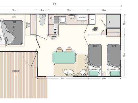 MOBILHOME 4 personnes - Loggia 2 ch