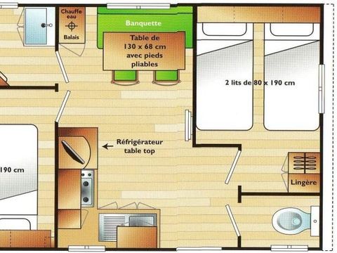 MOBILHOME 4 personnes - 24m2 - lits jumeaux
