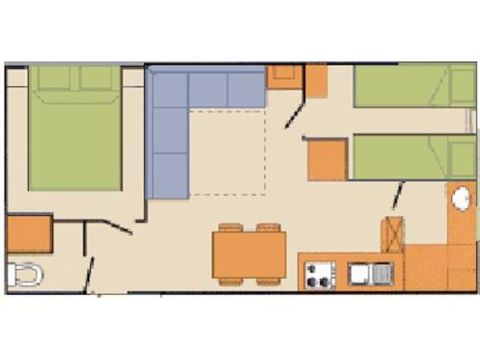 Mobilhome 4 personnes - Mobil-home Gentiane 28m2 - arrivée mercredi,