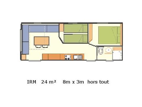 MOBILHOME 4 personnes - Iris 24m2 - arrivée samedi,