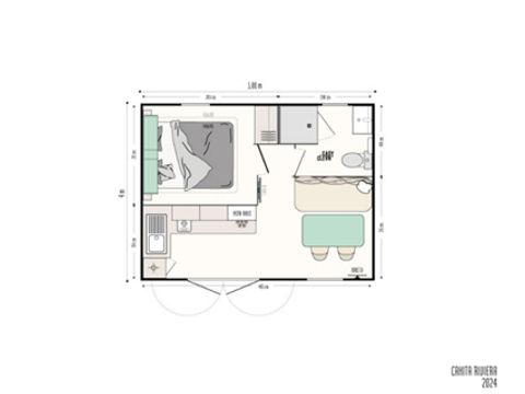 MOBILHOME 4 personnes -  DUO IRIS - 1 chambre - Récent - 20m²