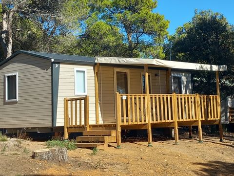 MOBILHOME 6 personnes - PREMIUM - 3 chambres avec climatisation, TV, lave-vaisselle - 34m²
