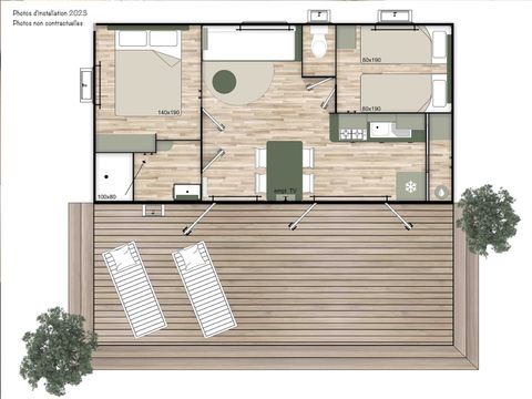 MOBILHOME 4 personnes - Family Premium 29m² Clim TV