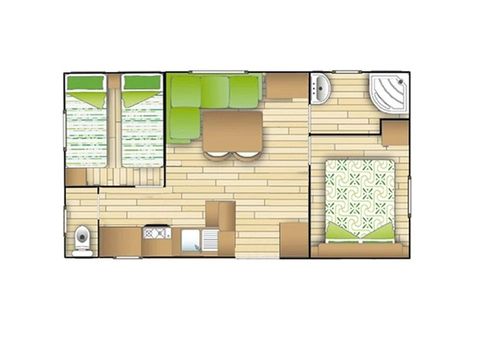 MOBILHOME 4 personnes - Confort Compact - CLIM - TV