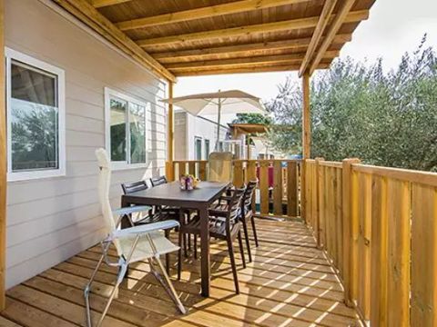 Mobilhome 6 personnes - Comfort | 2 Ch. | 4/6 Pers. | Terrasse surélevée | Clim.