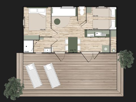 MOBILHOME 4 personnes - COTTAGE 2 CHAMBRES