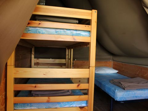 Tente en toile et en bois 5 personnes - ECOLODGE - STANDARD - Sans sanitaires 20 m²
