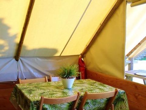 Tente en toile et en bois 5 personnes - ECOLODGE - STANDARD - Sans sanitaires 20 m²