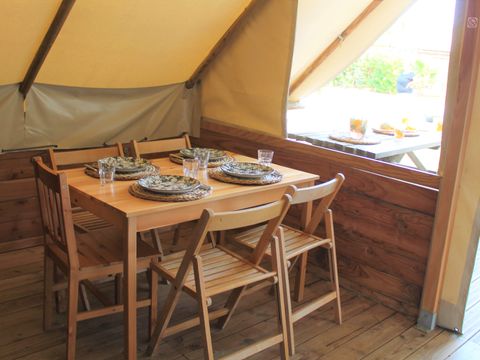 Tente en toile et en bois 5 personnes - ECOLODGE - STANDARD - Sans sanitaires 20 m²