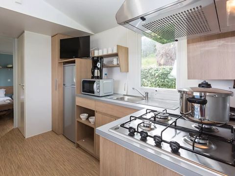 MOBILHOME 6 personnes - Premium 32m² - 3 chambres + TV + lave-vaisselle + Terrasse + draps + serviettes