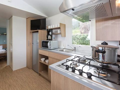 MOBILHOME 6 personnes - Premium 32m² - 3 chambres + TV + lave-vaisselle + Terrasse + draps + serviettes