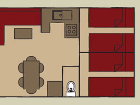 MOBILHOME 6 personnes - OHARA  CONFORT 3 chambres 6 personnes 32m2