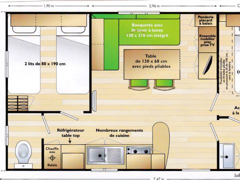 MOBILHOME 4 personnes - MOBIL HOME LOISIR MERCURE