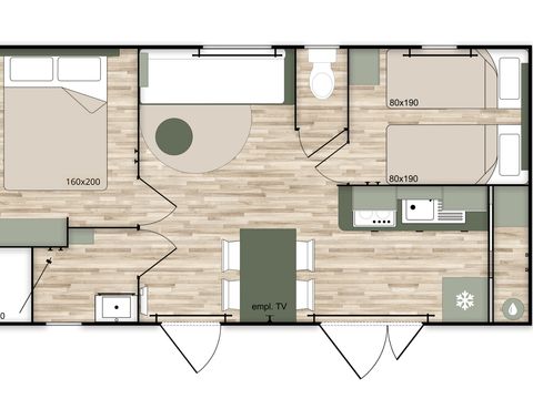 MOBILHOME 4 personnes - Grand Confort - 2 chambres