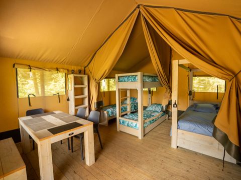 TENTE TOILE ET BOIS 5 personnes - Tente safari 37m²