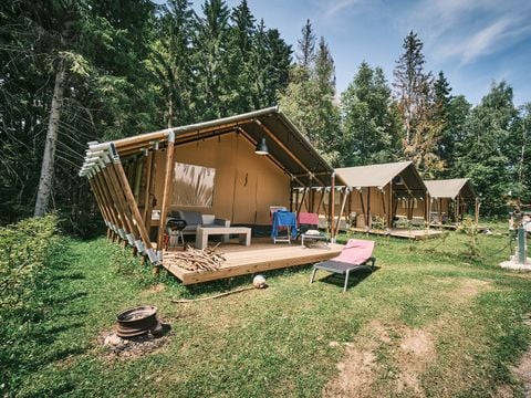 TENTE TOILE ET BOIS 5 personnes - Tente safari 37m²