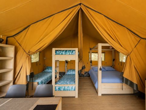 TENTE TOILE ET BOIS 5 personnes - Tente safari 37m²