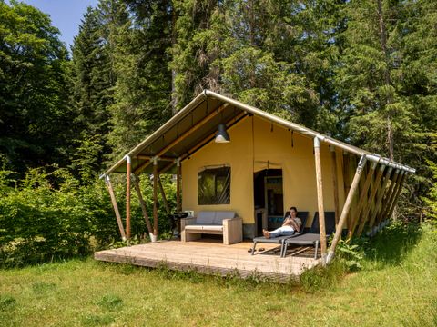 TENTE TOILE ET BOIS 5 personnes - Tente safari 37m²