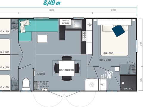 MOBILHOME 6 personnes - SUPER CORDELIA