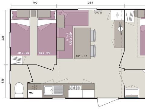MOBILHOME 6 personnes - Cottage 4/6 personnes - 2 Chambres (CLIM  TV)