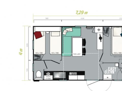 MOBILHOME 4 personnes - LAVANDE CONFORT+