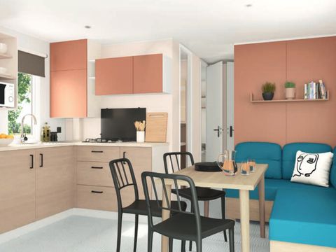 MOBILHOME 6 personnes -  Loggia PRENIUM 27,6m² (3ch-6pers) + Terrasse couverte 8m² + TV + Clim