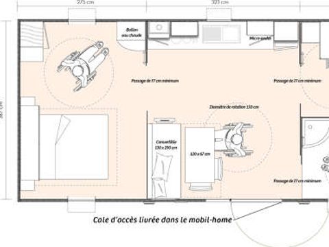 MOBILHOME 4 personnes - PMR Cottage Confort 29m² (2ch.-5pers.) + Terrasse couverte  + TV + CLIM MOBILHOME 4 personnes - PMR Cottage Confort 29m² (2ch.-5pers.) + Terrasse couverte  + TV + CLIM