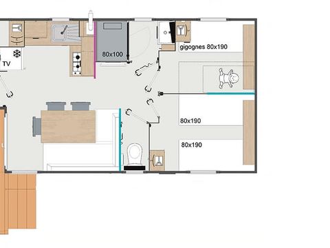 MOBILHOME 6 personnes - Classique PLUS 3 chambres