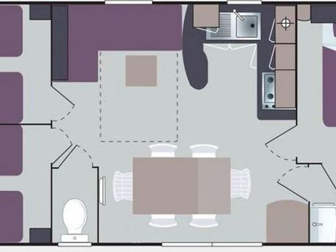 Mobilhome 6 personnes - BALTIQUE - 3 chambres - TV