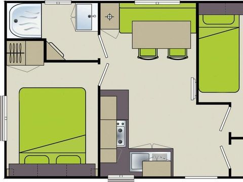 Mobilhome 4 personnes - C- Mobil-home Adriatique 2 chambres