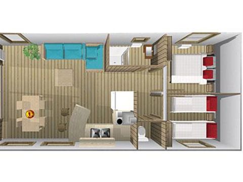 BUNGALOW TOILÉ 4 personnes - Ecolodge 2 CH - 4 PERS 32 m -TV + CLIM