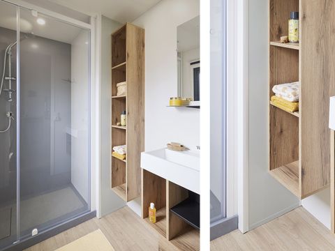 Mobilhome 6 personnes - Cottage des Familles - 3 chambres- - 32 m² - TV - CLIM - Lave-vaisselle - DRAPS - Inclus à la location à la semaine
