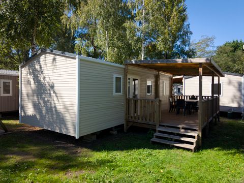 MOBILHOME 4 personnes - des Familles 2  CH - 4 PERS 32 m² - TV + CLIM + LV + DRAPS (inclus à la location à la semaine)