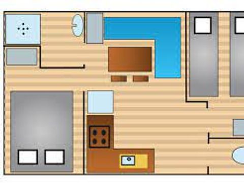 Mobilhome 4 personnes - Cottage Nature - 2 chambres - 20 m²