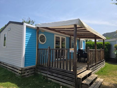 MOBILHOME 6 personnes - Premium | 3 Ch. | 6 Pers. | Terrasse surélevée | Clim. | TV