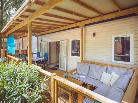 MOBILHOME 6 personnes - Premium | 3 Ch. | 6 Pers. | Terrasse Lounge | 1 SDB | Clim. | TV | By Roan