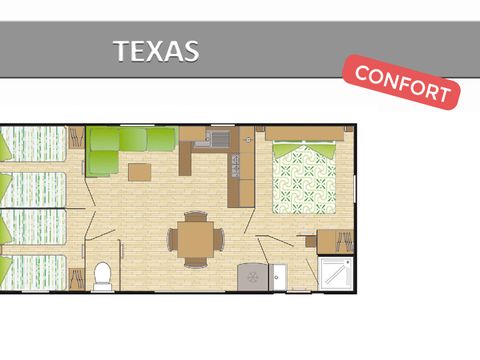 MOBILHOME 8 personnes - TEXAS CONFORT.