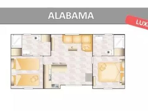 MOBILHOME 6 personnes - Mobil-home Alabama Confort 3 Pièces 4/6 Personnes Climatisé + TV 2 sdb