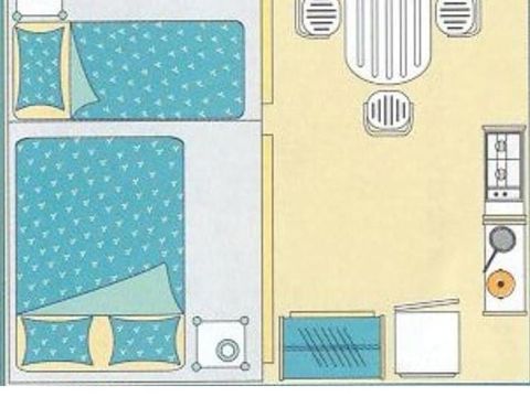 BUNGALOW TOILÉ 4 personnes - MEUBLÉ sans sanitaires 16 m²