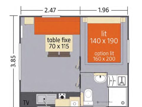 MOBILHOME 2 personnes - DUO 1ch